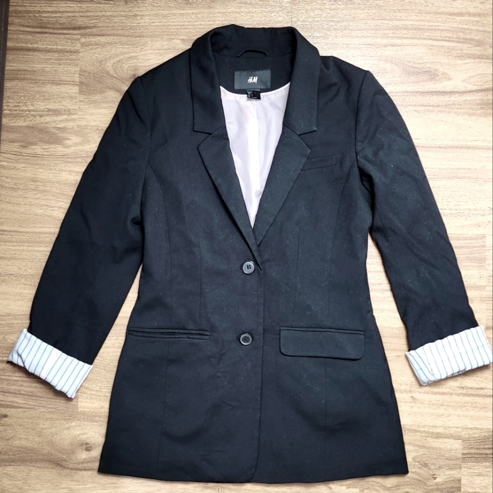 H&M Women's Black Blazer Jacket Size 4